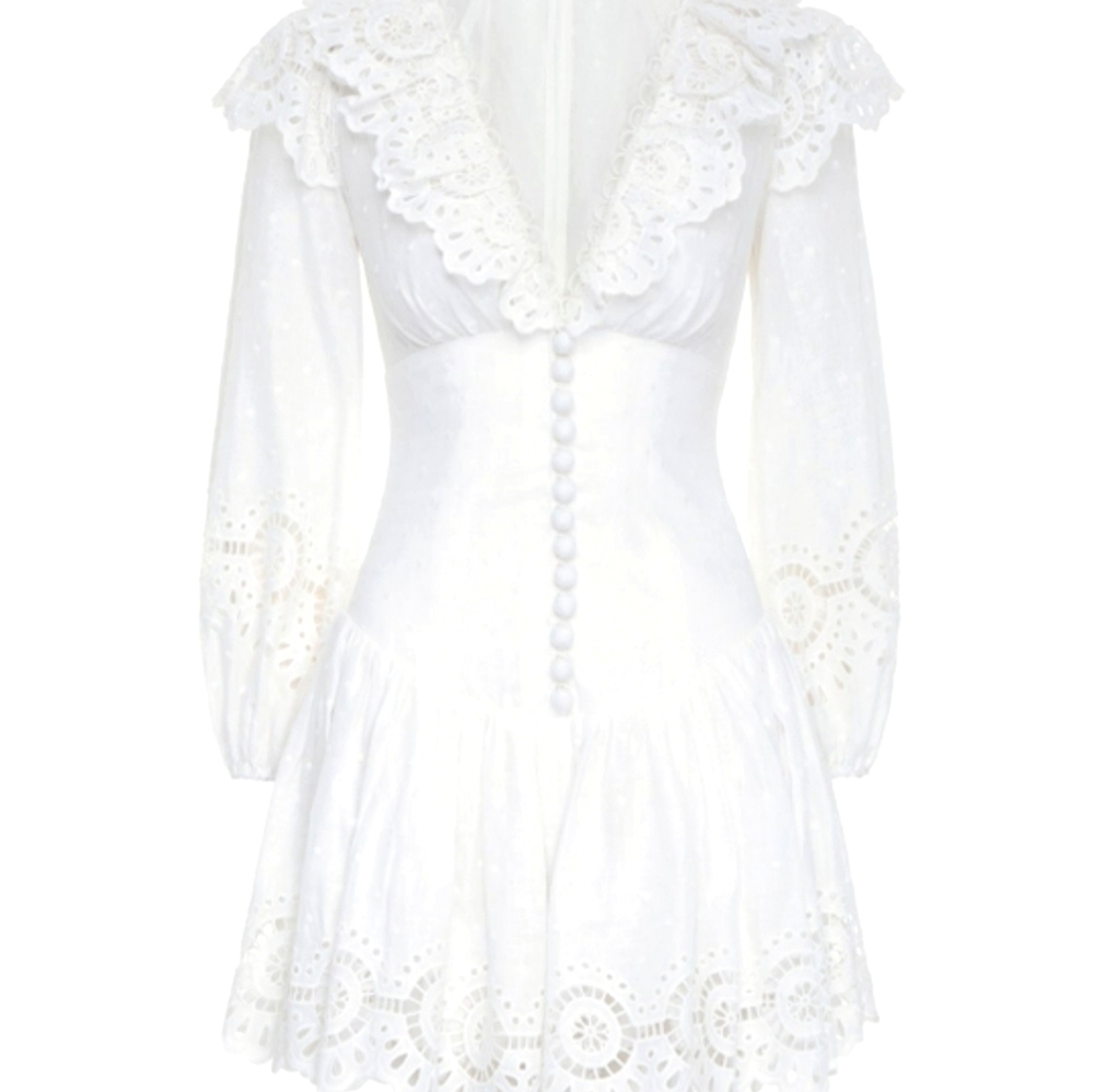 ZIMMERMAN BELLITUDE SCALLOP SHORT DRESS